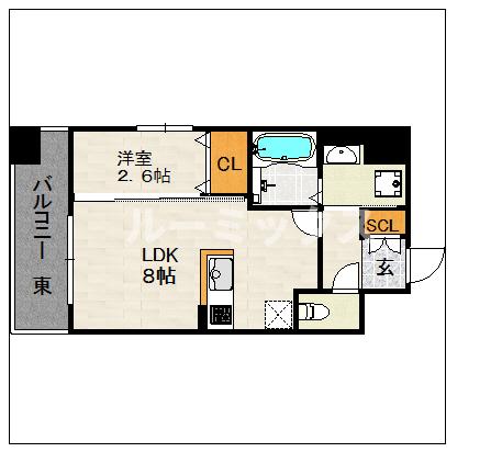 福岡県福岡市博多区博多駅南２（マンション）の賃貸物件の間取り