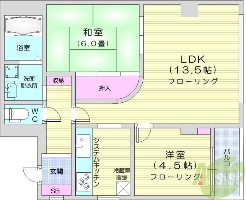 エンブレム山の手の間取り写真
