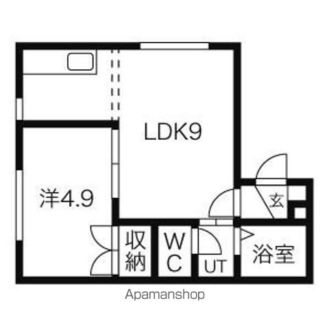 ＪＲ札沼線 桑園駅 徒歩10分 3階建 築30年の間取り写真
