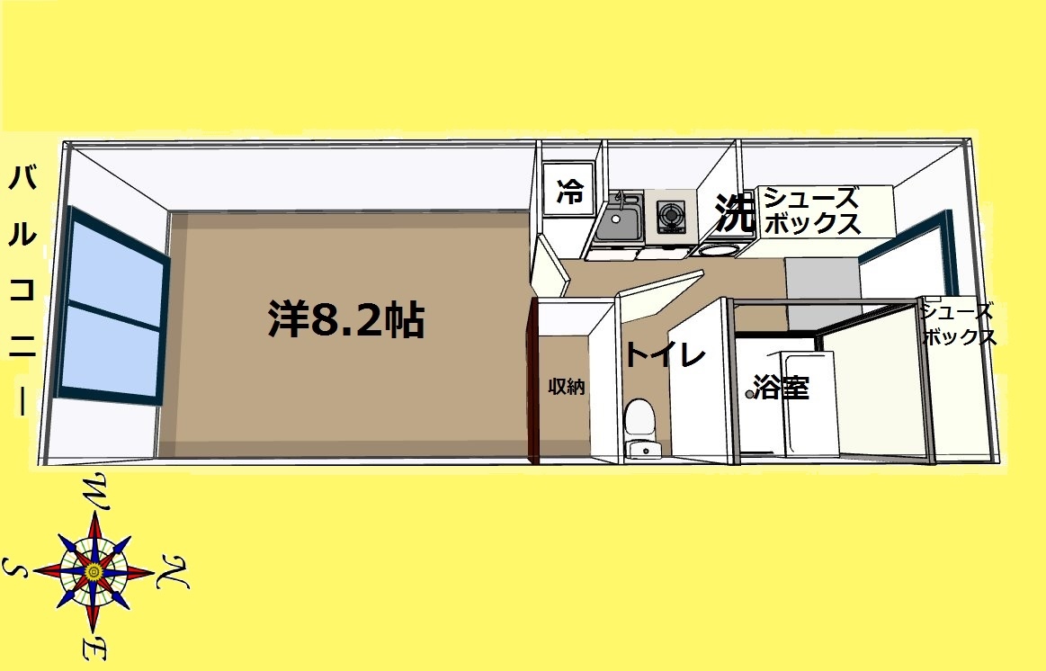 【仙台市宮城野区銀杏町のマンションの間取り】