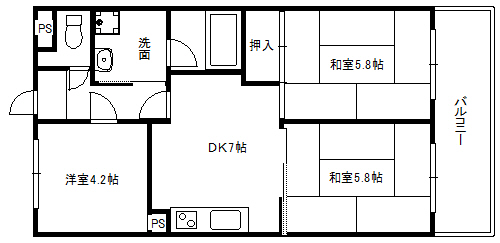 【協栄箕面第２ハイツの間取り】