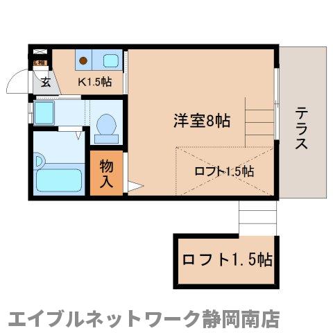 静岡市駿河区小鹿のアパートの間取り