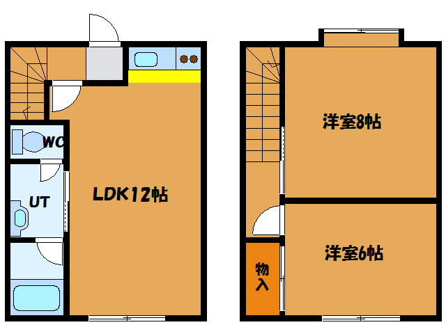 函館市深堀町のアパートの間取り