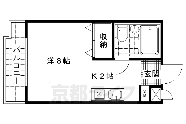 京都市山科区東野八反畑町のマンションの間取り