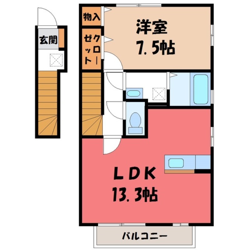 エルヴィレッジ Dの間取り