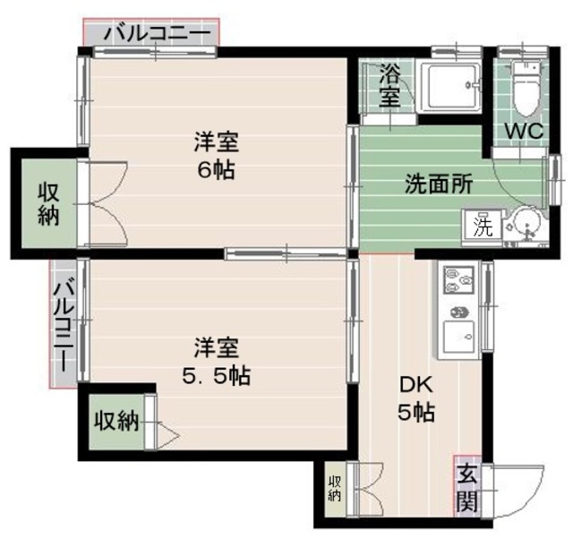 サンハウス草香江の間取り