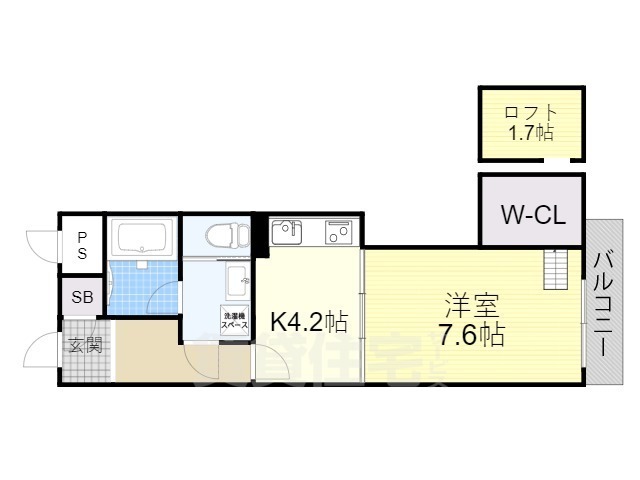 京都市伏見区竹田向代町川町のマンションの間取り