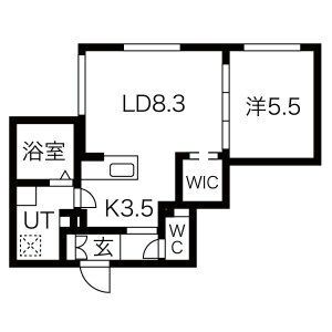 札幌市手稲区手稲本町二条のマンションの間取り