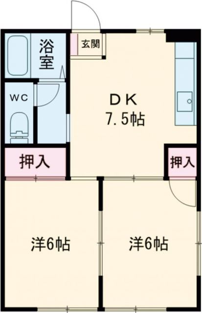 羽村市川崎のアパートの間取り