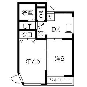 名古屋市西区天塚町のマンションの間取り