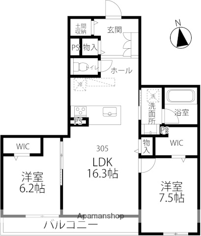 アンフィール泉が丘の間取り