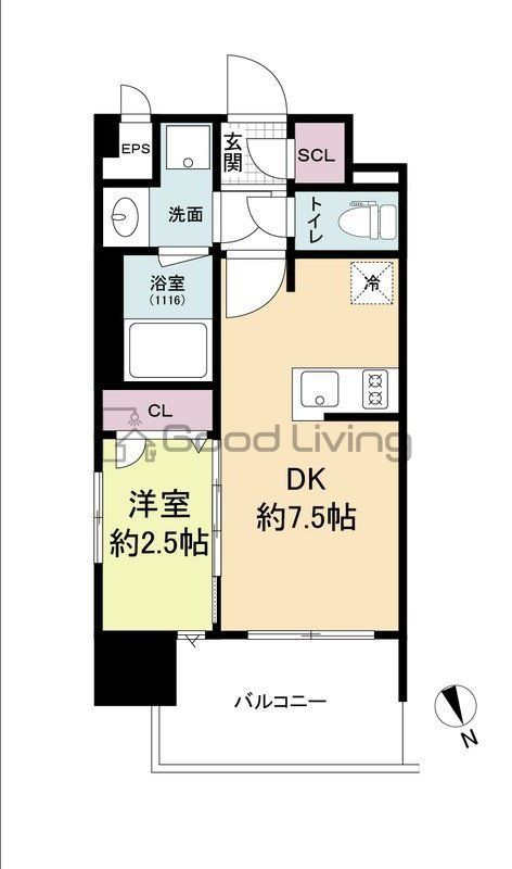 福岡市東区千早のマンションの間取り