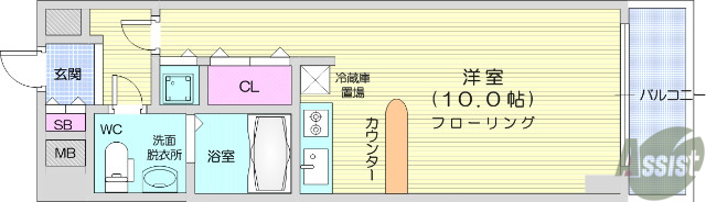 仙台市青葉区本町のマンションの間取り