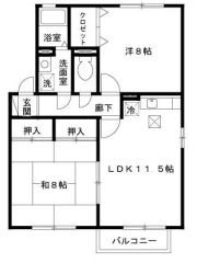 近江八幡市安土町慈恩寺のアパートの間取り