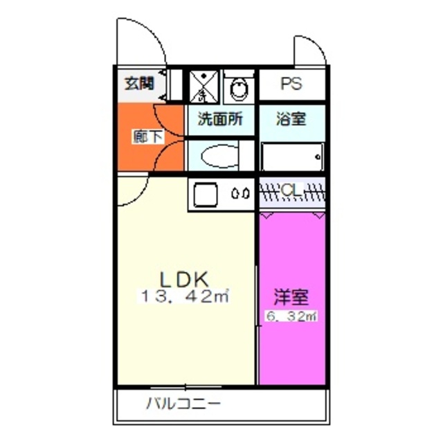 クローバー・シエル初芝の間取り