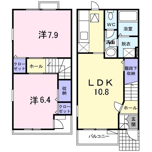 北蒲原郡聖籠町大字次第浜のアパートの間取り