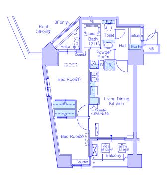 【豊島区駒込のマンションの間取り】