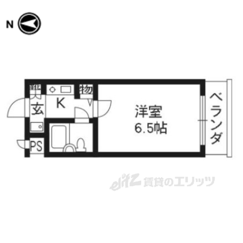 京都市上京区革堂町のマンションの間取り