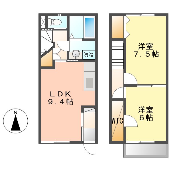 名古屋市中村区塩池町のアパートの間取り