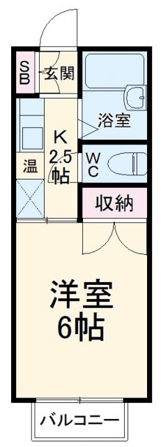 長久手市岩作三ケ峯のアパートの間取り