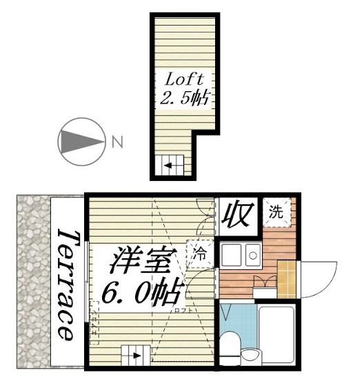 和歌山市松江東のアパートの間取り