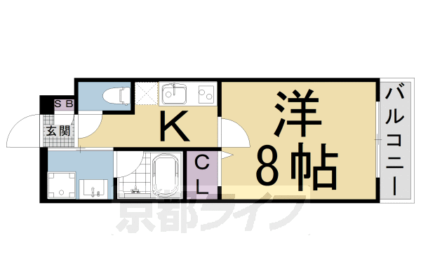 京都市南区西九条菅田町のマンションの間取り