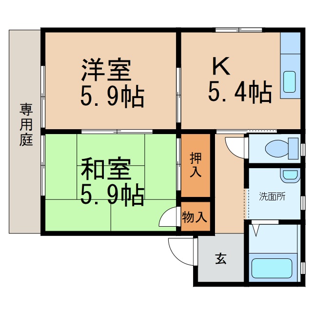 紀の川市花野のアパートの間取り