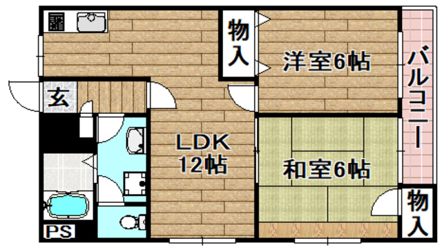 高槻市庄所町のマンションの間取り