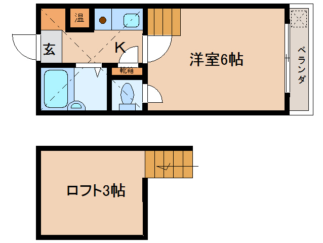 シティパレス21法蓮P-1の間取り