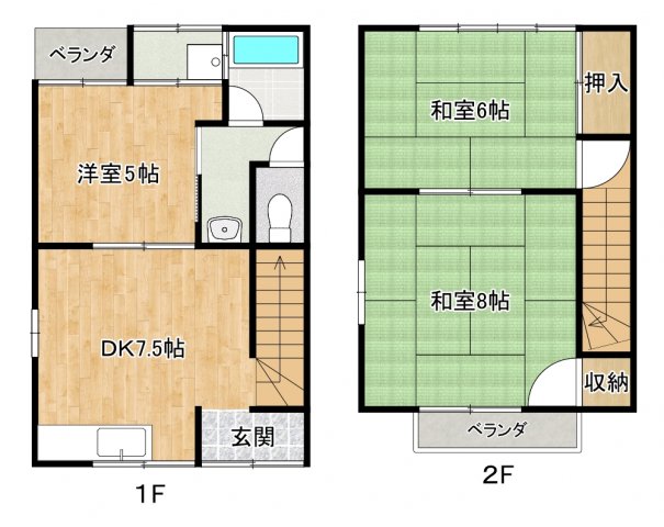 下三栖二戸一の間取り