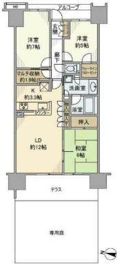 川崎市幸区新川崎のマンションの間取り