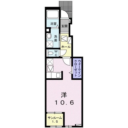 東松島市赤井のアパートの間取り