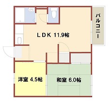 伊保高山ハイツIの間取り