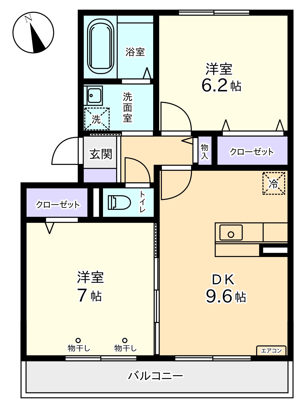 甲府市下鍛冶屋町のアパートの間取り