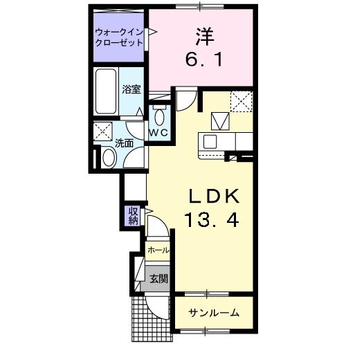 【ひたちなか市大字足崎のアパートの間取り】