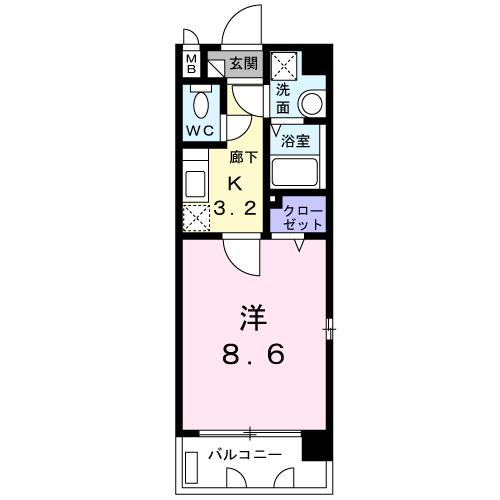 鹿児島市大竜町のマンションの間取り