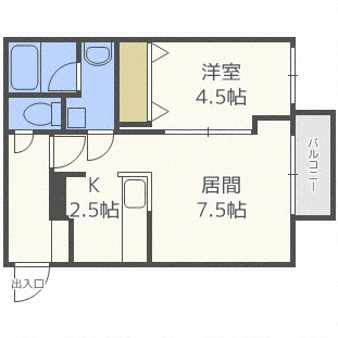 札幌市豊平区西岡五条のマンションの間取り