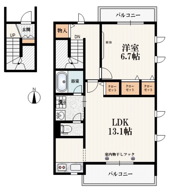 西東京市中町のマンションの間取り