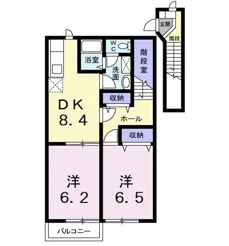 【リヴェ－ル四の湯Ａの間取り】