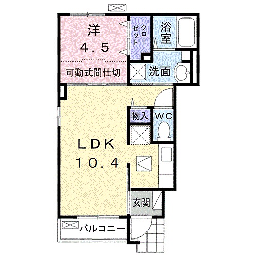 加古川市加古川町美乃利のアパートの間取り