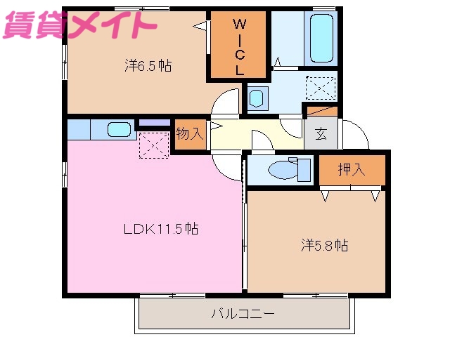 オエステ バージェ　Aの間取り