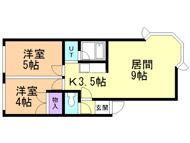 札幌市白石区北郷四条のアパートの間取り