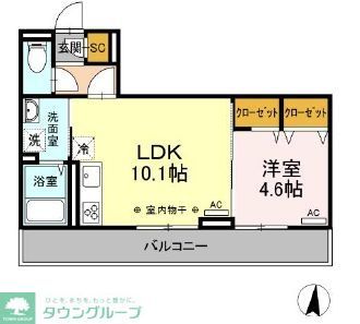 【大和市深見台のアパートの間取り】