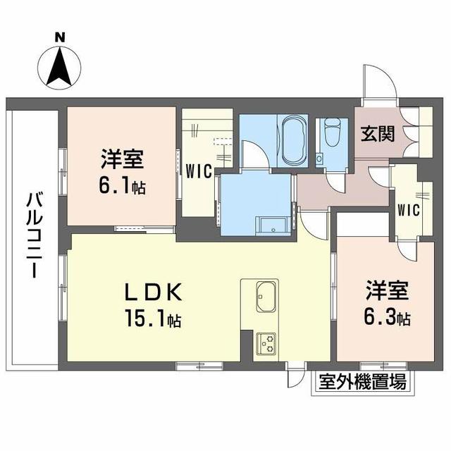 シャーメゾン　アスピレーション　エイワの間取り