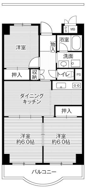 港区海岸のマンションの間取り