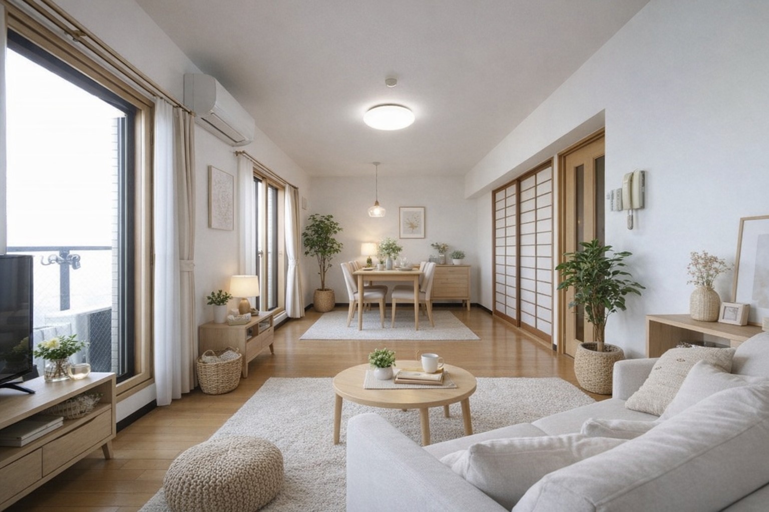 居室・リビング　モデルルーム仕様の写真になります。