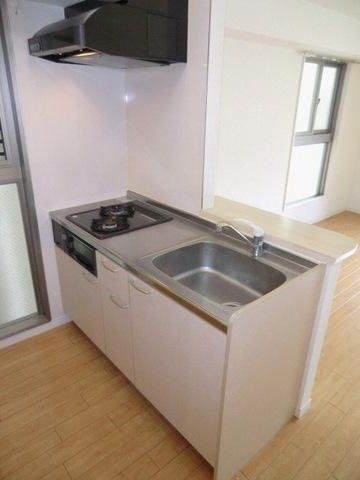 キッチン　グリル付き２口ガスコンロ対応カウンターシステムキッチン