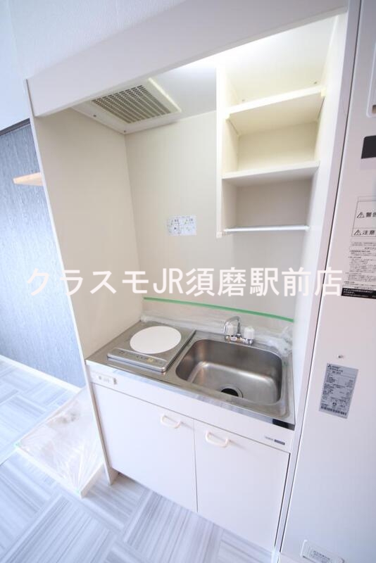キッチン　単身用のカワイイミニキッチンです。