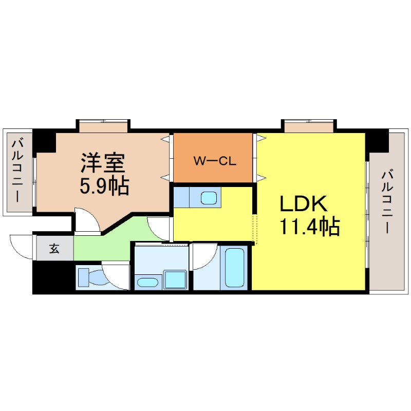 地下鉄鶴舞線 浅間町駅 徒歩9分 10階建 築27年の間取り写真
