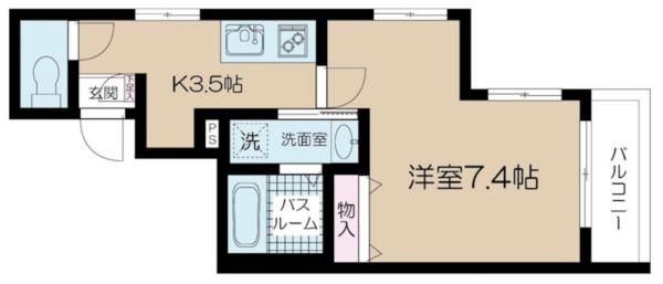 都営大江戸線 西新宿五丁目駅 徒歩3分 4階建 築6年の間取り写真